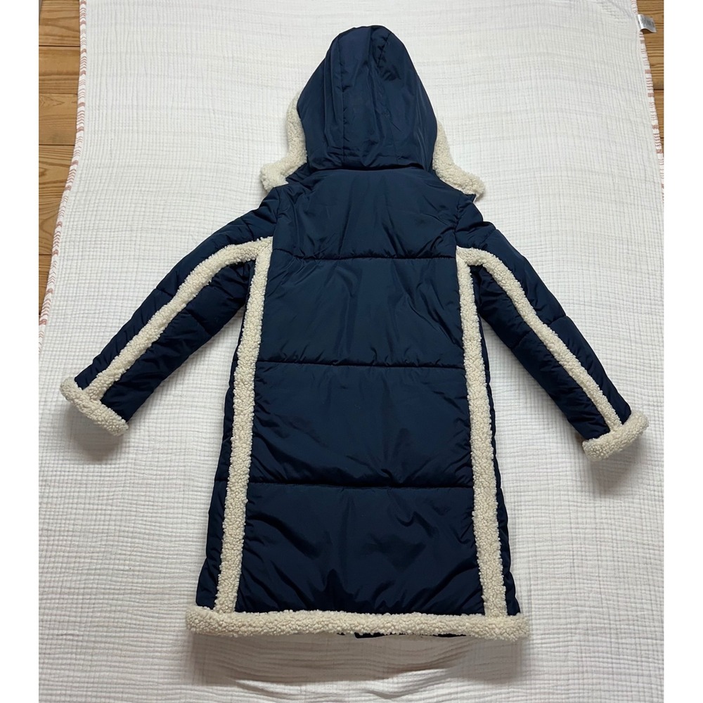 NWT J CREW Snowday Signature Puffer Jacket Womens XS Navy Primaloft Sherpa Trim - Picture 7 of 7